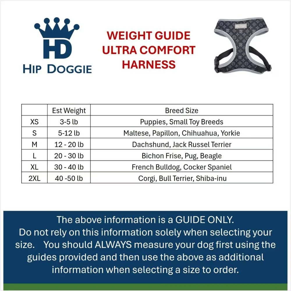 🆕 [Hip Doggie] Ultra Comfort Reflective Dog Harness, Blue, Large